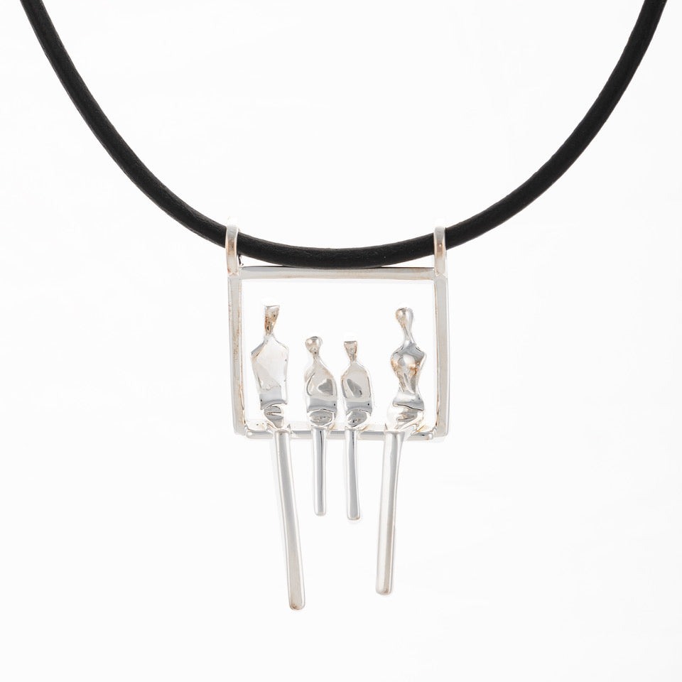 Family of Four Pendant in Sterling Silver