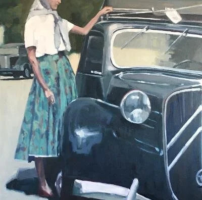 Woman in Flowered Skirt