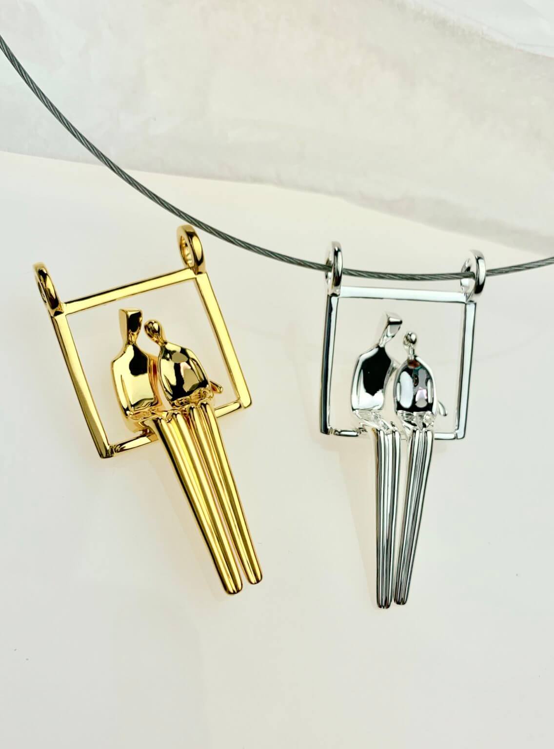 Couple Pendant in Sterling Silver