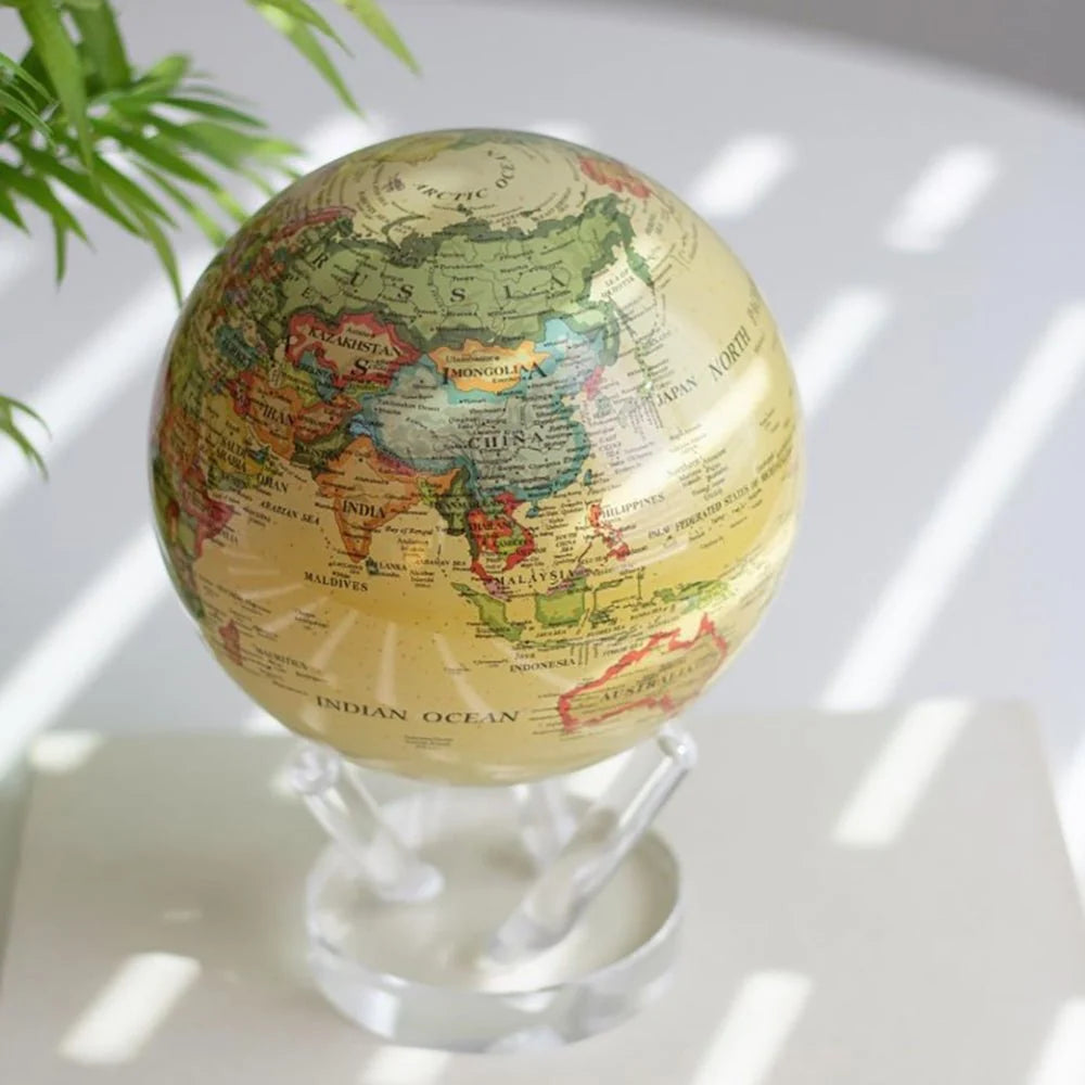 Antique Yellow Political Map Globe
