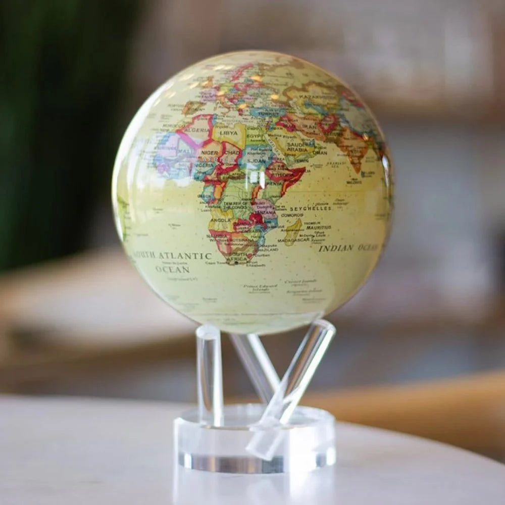 Antique Yellow Political Map Globe