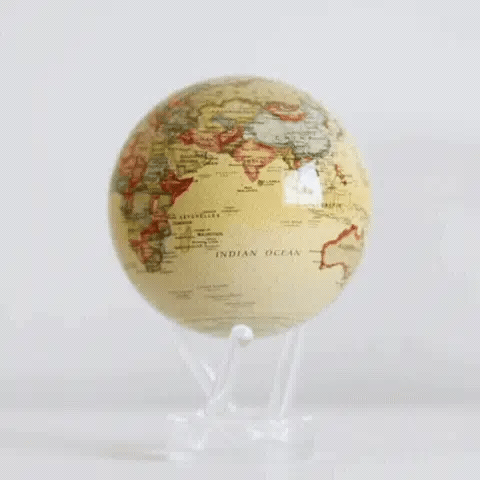 Antique Yellow Political Map Globe