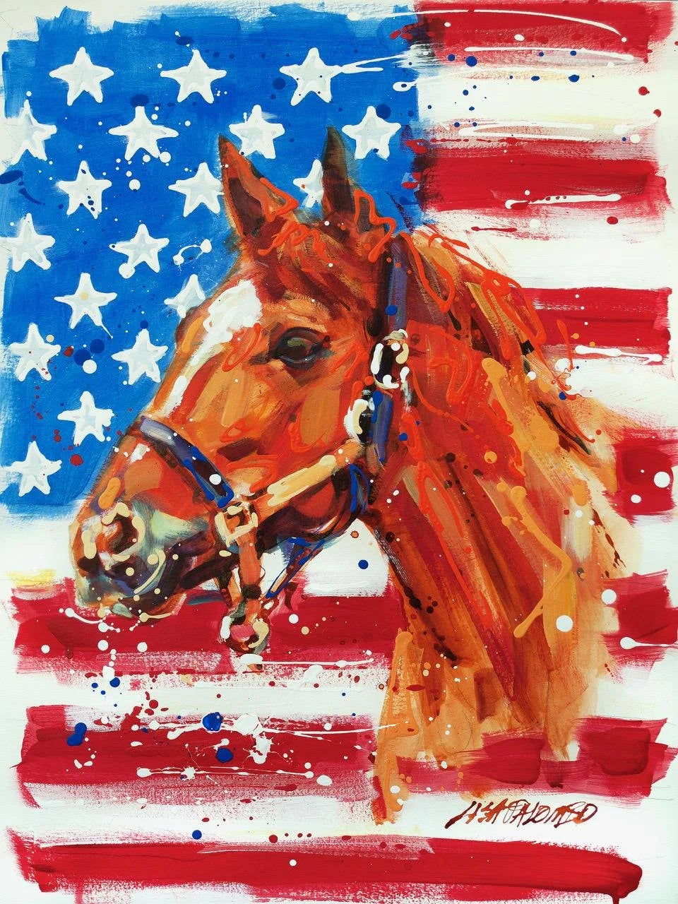 Big Red Portrait Flag #5