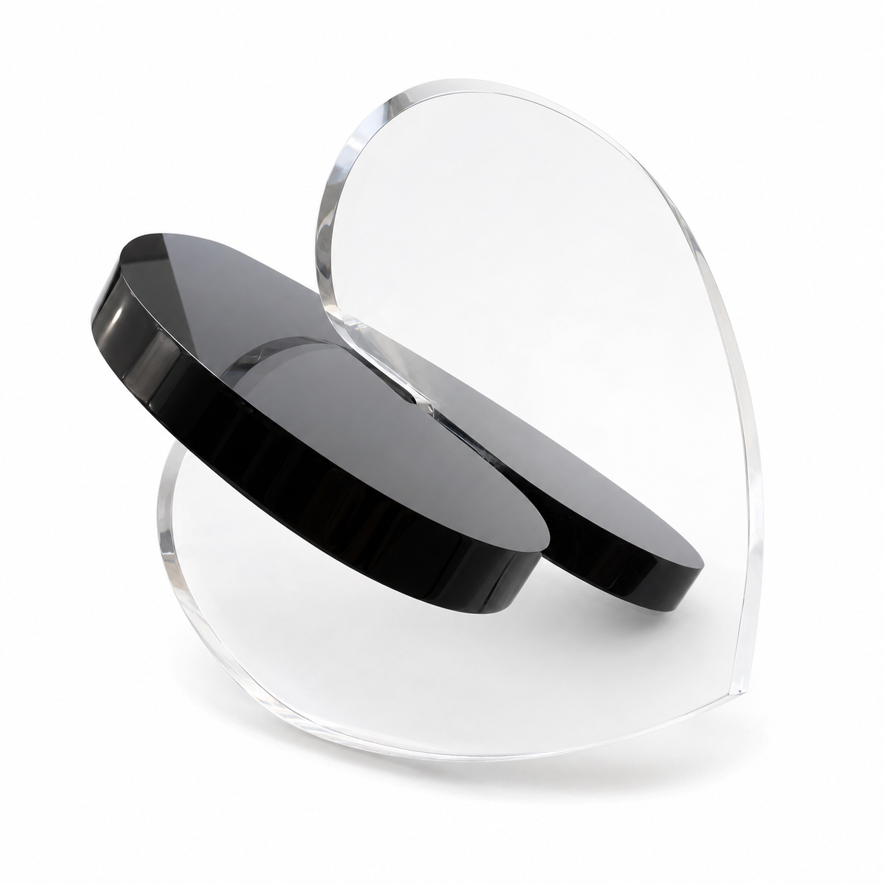 Black X Clear Lucite Hearts